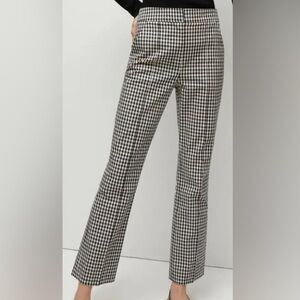 🌟VERONICA BEARD🌟 TANI BOOTCUT GINGHAM COTTON PANT TROUSER BLACK BEIGE 4
